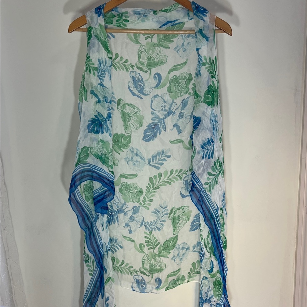 Tropical Print Sheer Caftan